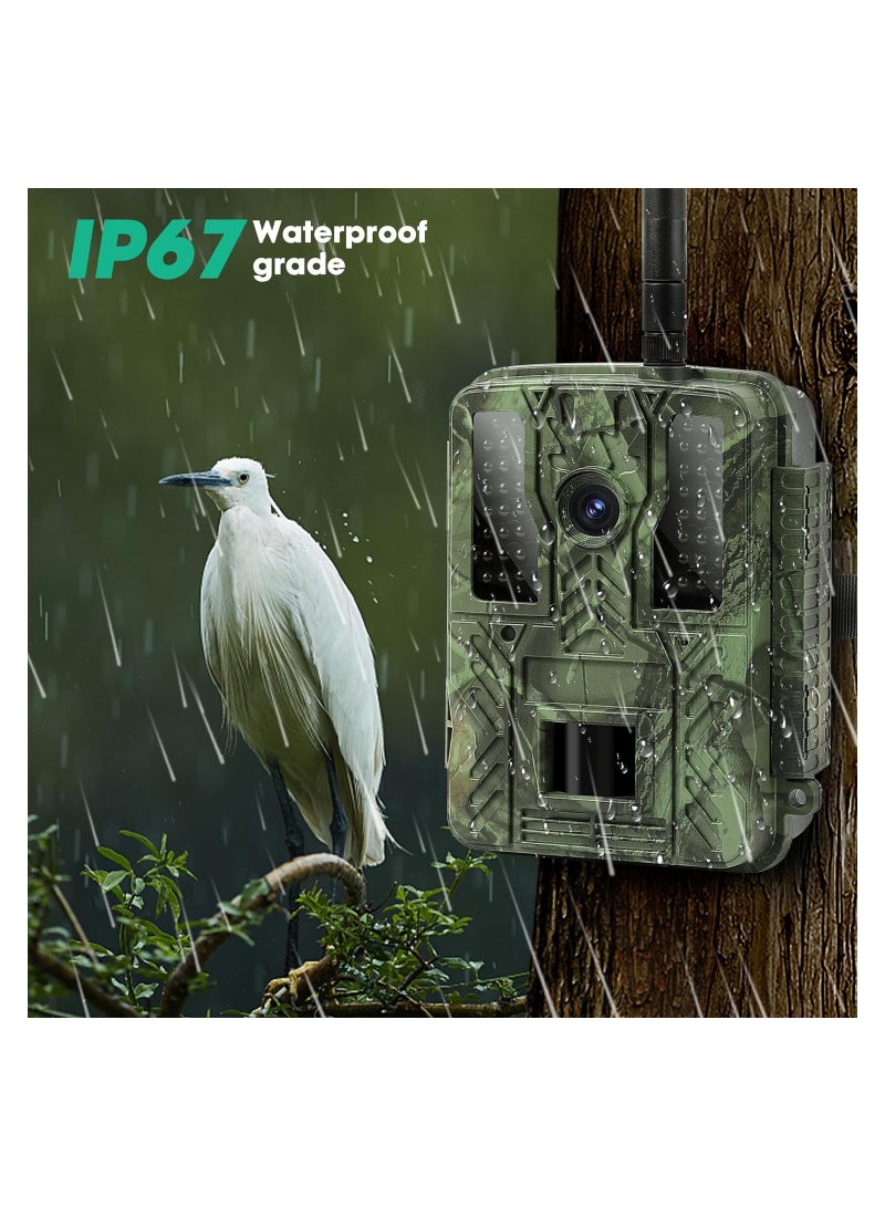 Generic Trail Camera, 4K 48MP WiFi Hunting Game Camera, 0.2s Trigger Time Deer Trail Camera, Infrared Night Vision IP67 Waterproof Wireless Wide Angle Trail Camera, for Outdoor Wildlife Monitoring  - Image 2