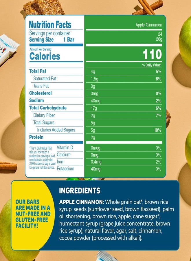 Blake's Seed Based Blake’s Seed Based Chewy Granola Bars - Apple Cinnamon (24 Count), Vegan, Gluten Free, Nut Free & Dairy Free, Healthy Snacks for Kids or Adults, School Safe, Low Calorie Soy Free Snack - Image 2