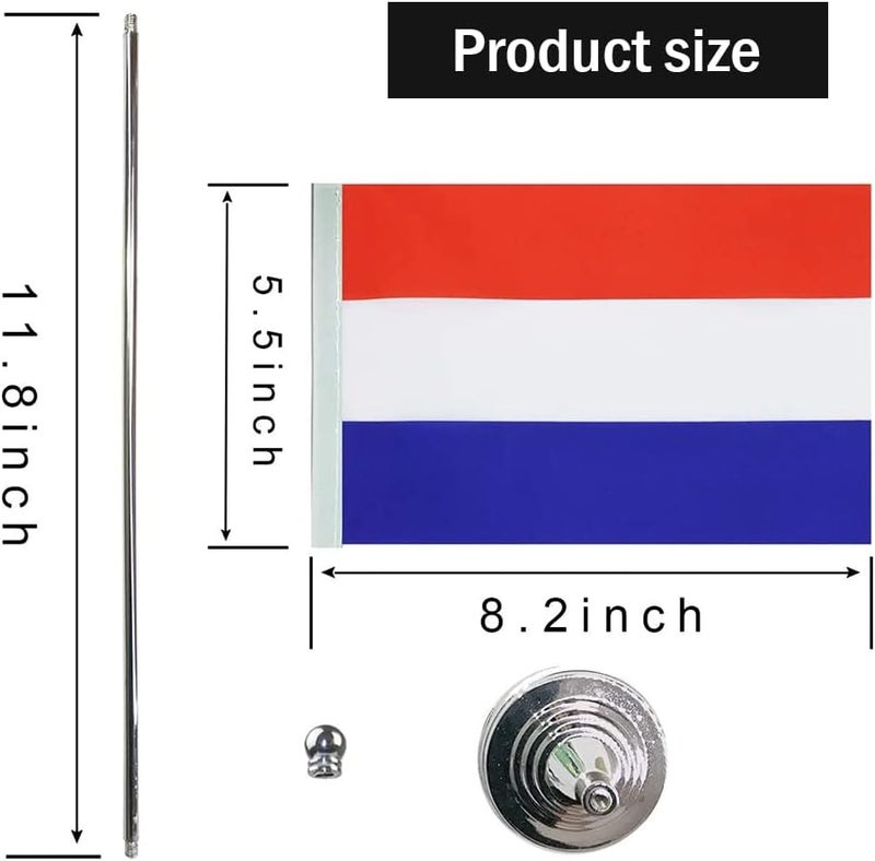 mflagperft Netherlands Flag Dutch Flags, Small Mini Dutch Desk Flag, Used for Table Office Classroom Home Patriotic Events Decorations - Image 2
