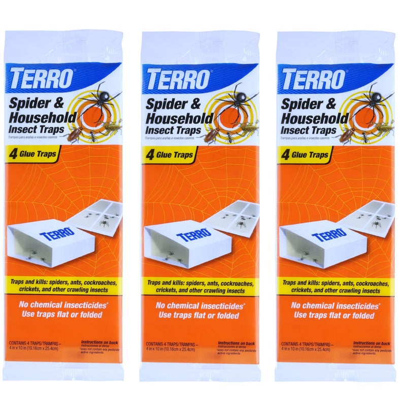 TERRO T3206SR Non-Toxic Indoor Spider, Ant, Cockroach, Centipede, & Insect Traps - Includes 12 Bug Traps Indoor for Homes - Image 1