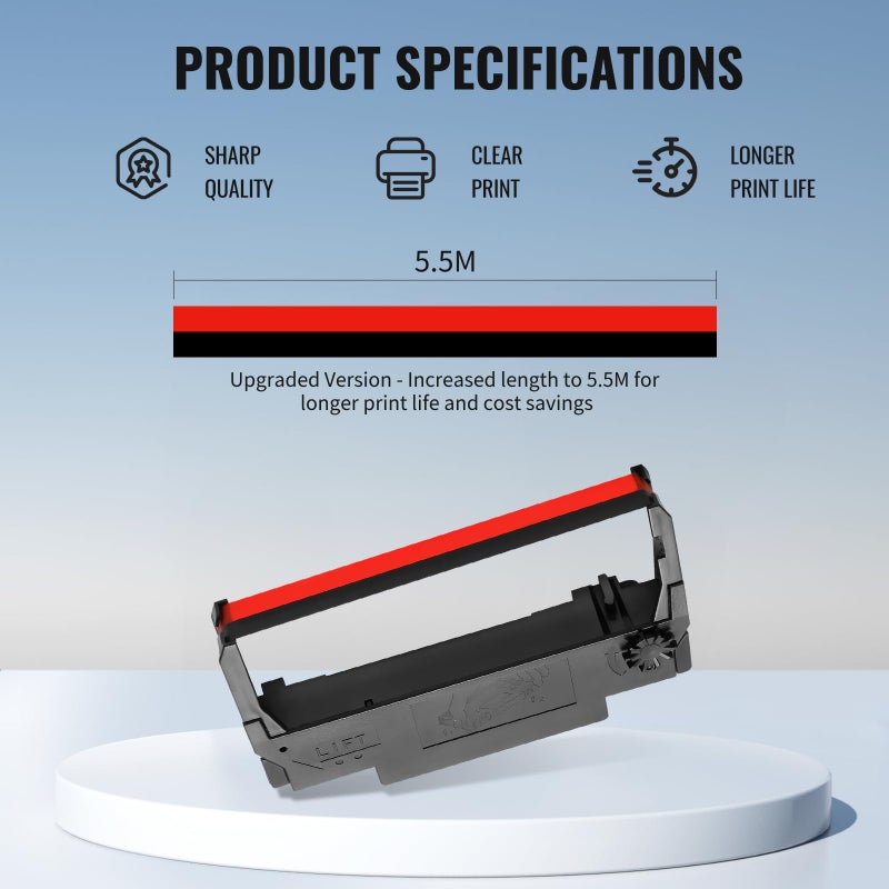 IUX ERC30 Black and Red Ribbon Compatible with Epson ERC30/34/38 Cartridges ERC38 B/R, for Epson TM-U220,M188B,BTP-M300, ERC 30 Printer Ribbons, Pack of 24 - Image 2
