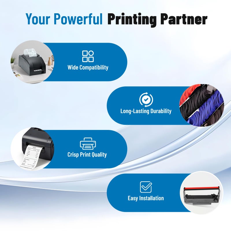 IUX ERC30 Black and Red Ribbon Compatible with Epson ERC30/34/38 Cartridges ERC38 B/R, for Epson TM-U220,M188B,BTP-M300, ERC 30 Printer Ribbons, Pack of 24 - Image 4