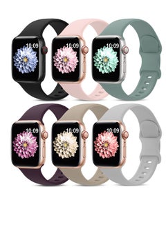 Y&D 6 Pack Sport Bands Compatible with Apple Watch Band 38mm 40mm 41mm 42mm 44mm 45mm, Soft Silicone Waterproof Strap Wristbands iWatch Series 7 5 4 3 2 1 SE (42/44/45 mm)  - Image 1
