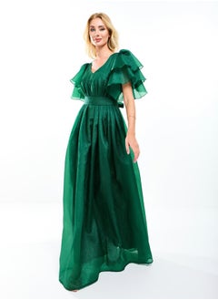 House of Moda Double Tiered Flounce Sleeves Voluminous Maxi Dress by Styli  - Image 2