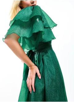 House of Moda Double Tiered Flounce Sleeves Voluminous Maxi Dress by Styli  - Image 4