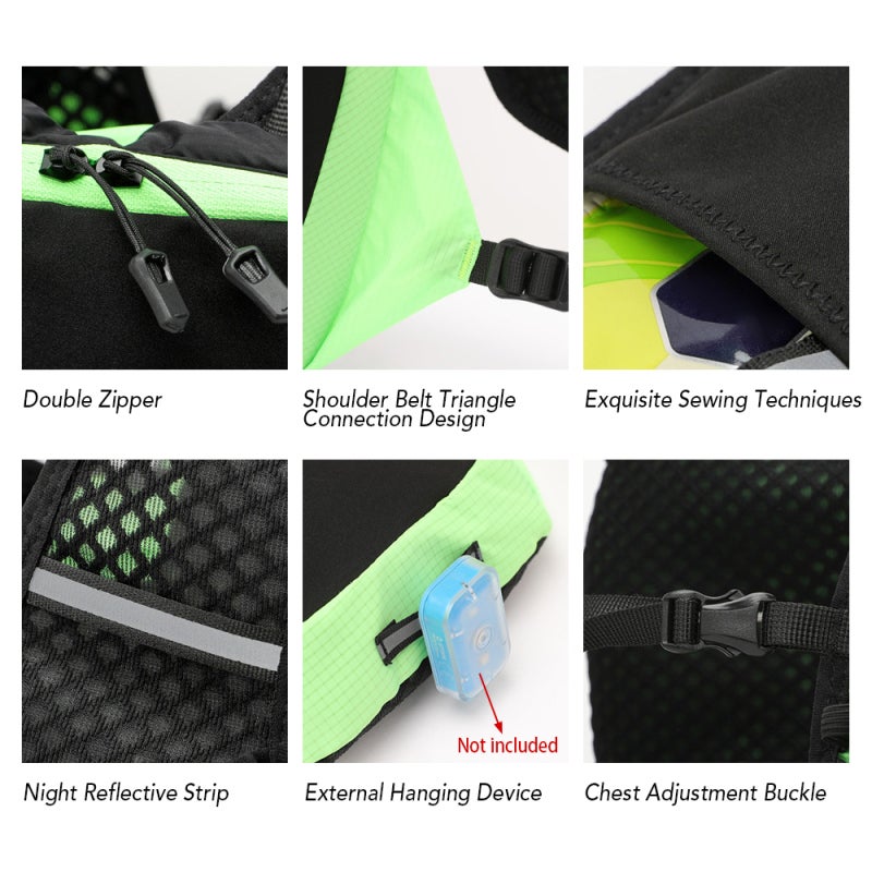 INOXTO Hydration Vest Backpack Lightweight Breathable Running Backpack with 1.5L Water Bag Compartment - Image 5