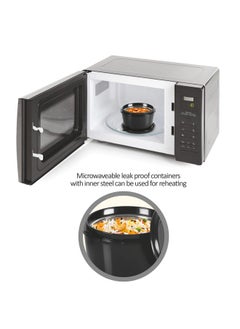 Milton Pro Lunch Tiffin (3 Microwave Safe Inner Steel Containers180/320/450 Ml;1 Plastic Chutney Dabba100 Ml 1 Aqua Steel Bottle 750 Ml Steel Spoon And Fork) Black  - Image 4