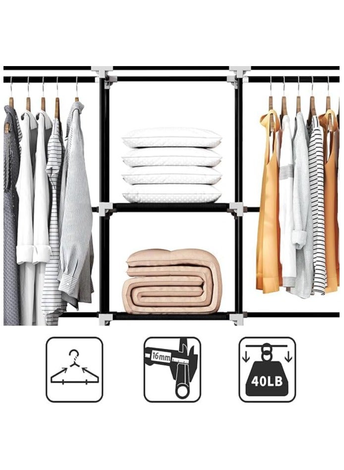 bunca Portable Wardrobe for Bedroom and Living Room (Black) - Image 3