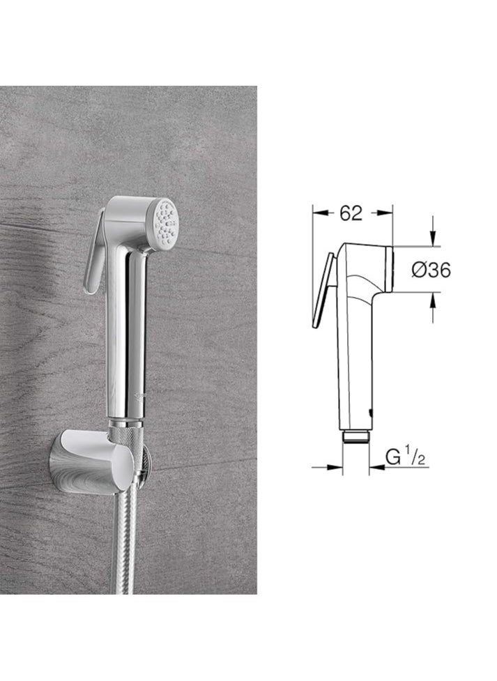 Grohe - GROHE Tempesta-F Trigger Spray Hand Shower Set with Teflon Tape, Wall Holder Set, 1250mm Hose, Chrome | 2635400F - Image 1
