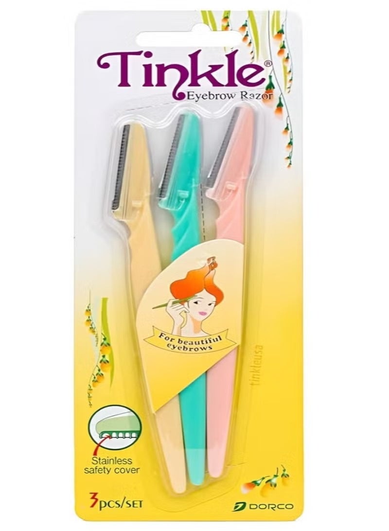 تنكل Tinkle Face and Eyebrow Razor for Women, Quick and Easy Facial Hair Removal at Home - 3 Pack - Image 2