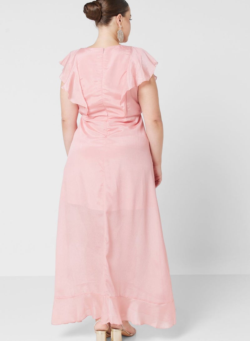 Khizana Ruffled Faux-Wrap Dress - Image 2