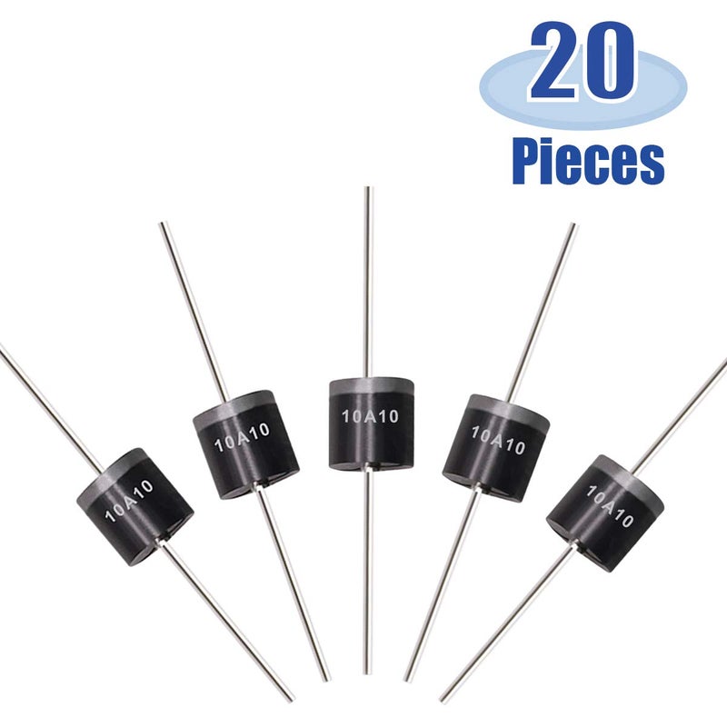 Tnisesm 20 Pcs 6A10, 10A10, 20A10 Rectifier Diode Kit 1000 Volt Electronic Silicon Diodes 6A10-10A10-20A10 - Image 3