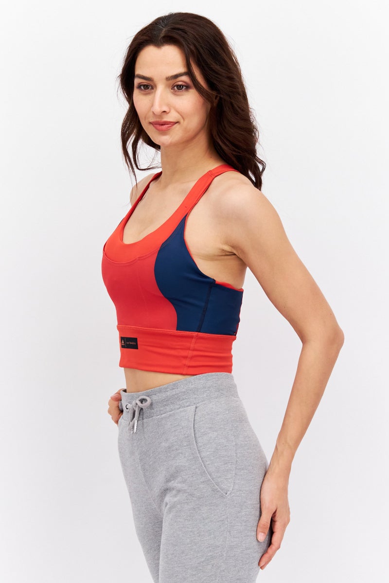 Adidas x Marimekko Women Padded Training Sports Bra, Red - Image 3