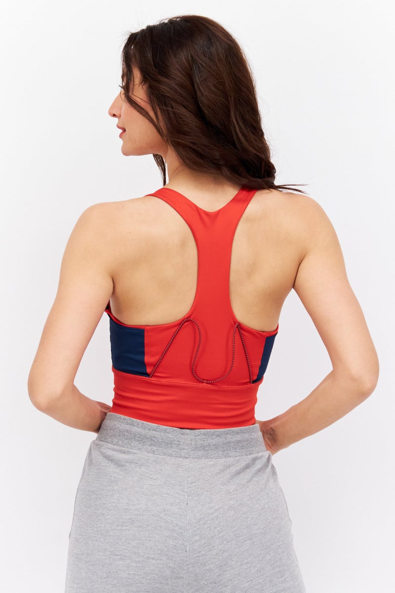 Adidas x Marimekko Women Padded Training Sports Bra, Red - Image 4