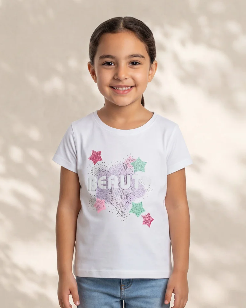 Redtag Girls White Printed T-Shirt