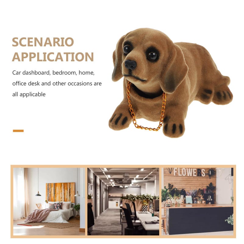 Brown Resin Dachshund Dashboard Ornament Nodding Head Cute Car Interior Decoration 6 1 Inch - Image 4