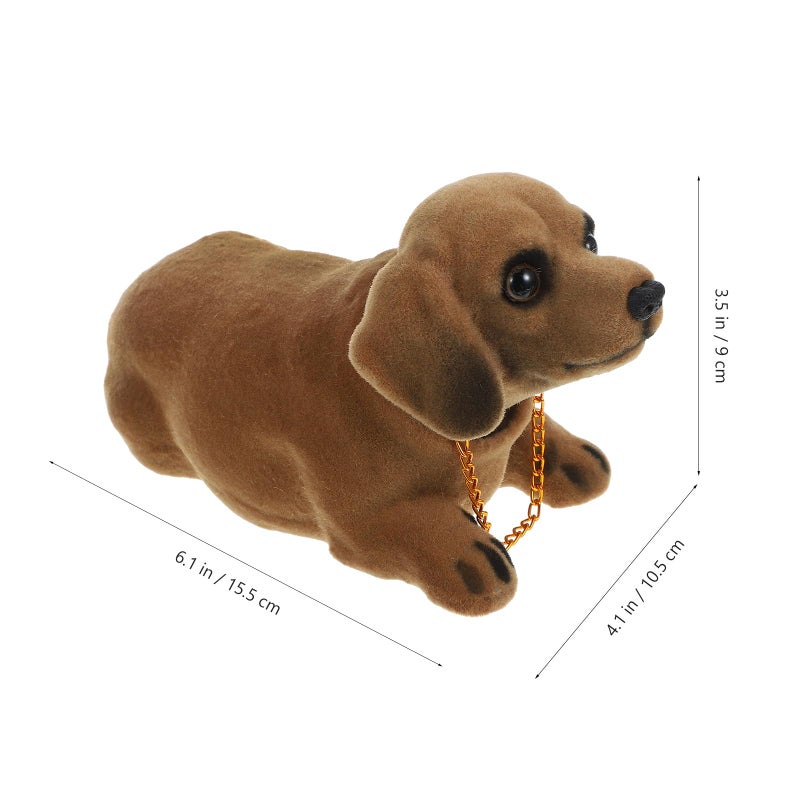 Brown Resin Dachshund Dashboard Ornament Nodding Head Cute Car Interior Decoration 6 1 Inch - Image 5