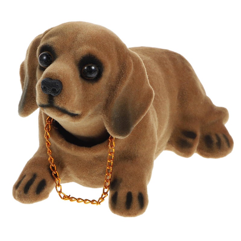 Brown Resin Dachshund Dashboard Ornament Nodding Head Cute Car Interior Decoration 6 1 Inch - Image 2