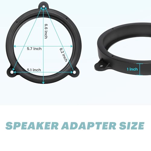 RED WOLF محول مكبر الصوت الخلفي RED WOLF 6.5 بوصة لسيارات سوبارو WRX 2014-2020، فورستر 1998-2020، إمبريزا 2007-2019، ليجاسي 2003-2014، تركيب حلقة فراغ مكبر الصوت بعد السوق 6 1/2 بوصة - Image 5