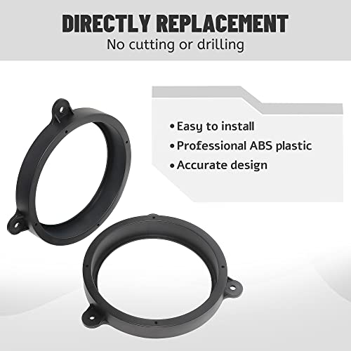 RED WOLF محول مكبر الصوت الخلفي RED WOLF 6.5 بوصة لسيارات سوبارو WRX 2014-2020، فورستر 1998-2020، إمبريزا 2007-2019، ليجاسي 2003-2014، تركيب حلقة فراغ مكبر الصوت بعد السوق 6 1/2 بوصة - Image 2