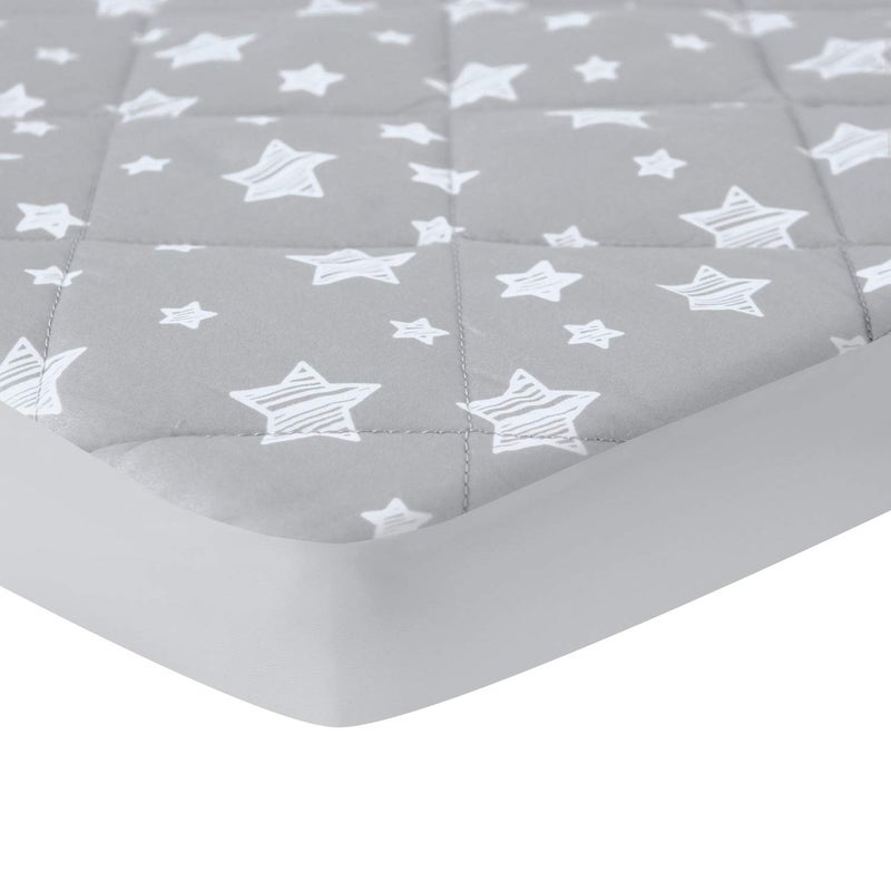 Moonsea Pack and Play Sheets Fitted, Toddlers Mattress Protector 39"Ã—27"Ã—5", Breathable Thick Playard Lovely Print Cover, Compatible with Graco Pack n Play, Gray Star - Image 5