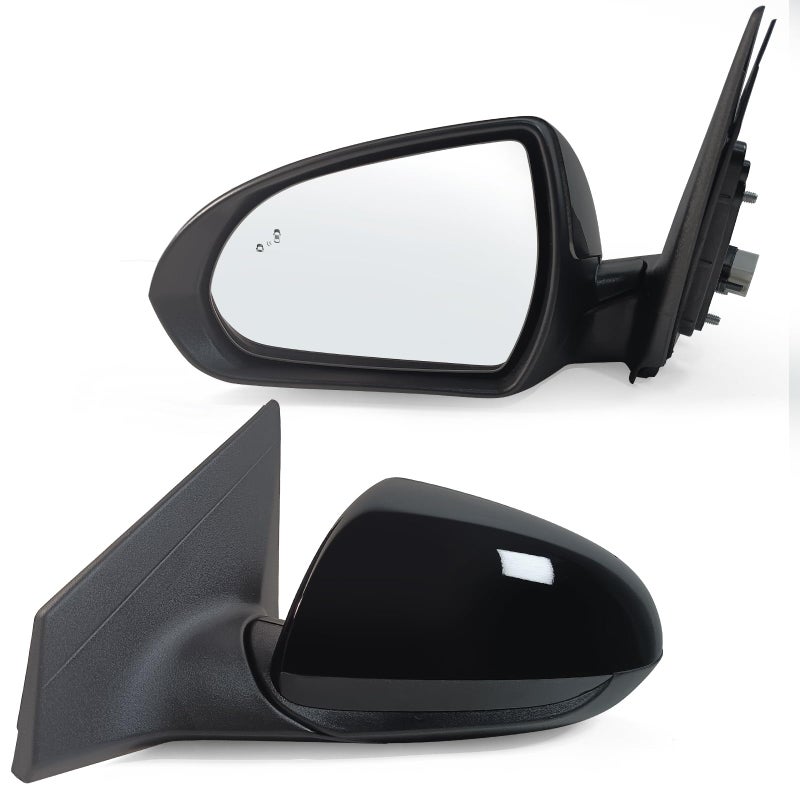 Paderson Left Driver Side Mirror Assembly Fits 2017 2018 2019 2020 Hyundai Elantra with Power Glass Heated Blind Spot Detection and Manual Folding Match to Black Replace HY1320226 7Pins