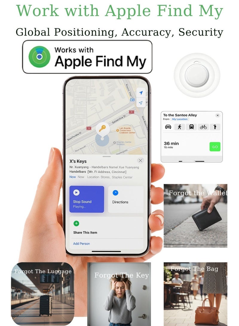 FONVOI Smart Air Tracker – Works with Apple Find My (iOS Only), Bluetooth Locator Tag for Keys, Bags, Pets & Wallets, 1-Year Replaceable Battery, Water-Resistant Design (Not for Android Devices) - Image 2