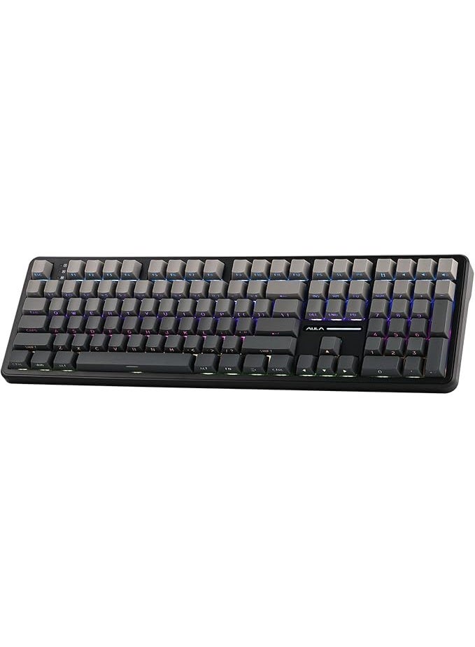EPOMAKER AULA F108 Wireless Gaming Keyboard, Full Size Mechanical Keyboard with 4000mAh Battery, 108 Hot-Swappable and Programmable Keys, RGB Backlight, for Mac/PC/Android (Black Gradient) - Image 1