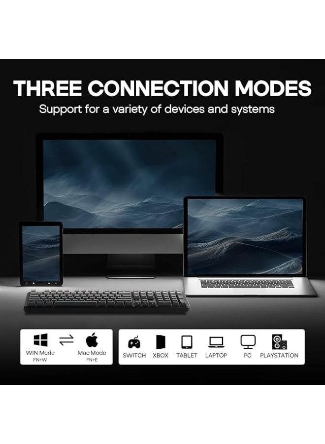 EPOMAKER AULA F108 Wireless Gaming Keyboard, Full Size Mechanical Keyboard with 4000mAh Battery, 108 Hot-Swappable and Programmable Keys, RGB Backlight, for Mac/PC/Android (Black Gradient) - Image 5