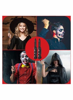 Y&D 2 Pieces Retractable Knife Prop Fake False Trick Gadget Magic Toy Disappearing Dagger Plastic Blade for Kids Adults Fool's Day Party Favor  - Image 5