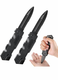 Y&D 2 Pieces Retractable Knife Prop Fake False Trick Gadget Magic Toy Disappearing Dagger Plastic Blade for Kids Adults Fool's Day Party Favor  - Image 1
