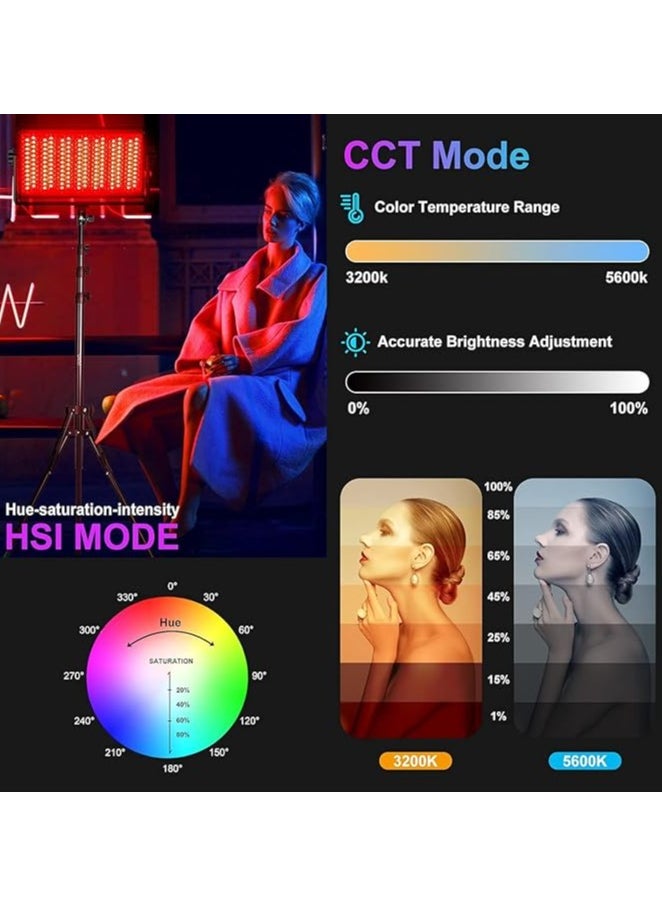 GVM 1500D RGB LED Studio Video Light – Bi-Color Soft Light Panel, App Control, CRI 97+, Adjustable Color Temperature, 360° Full RGB, Lighting Kit