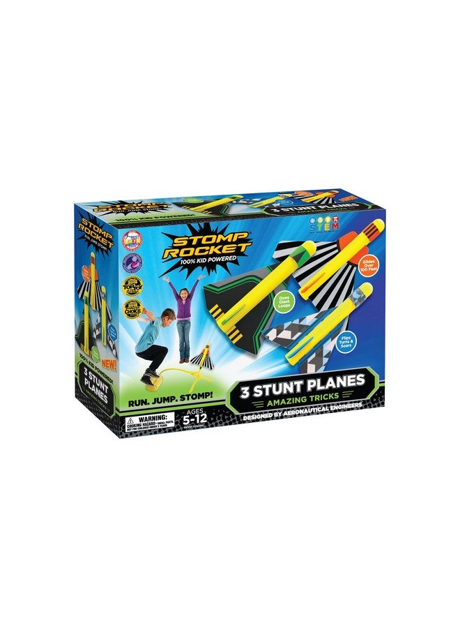 Stomp Rocket The Original Stomp Rocket Stunt Planes, 3 Planes - Image 1