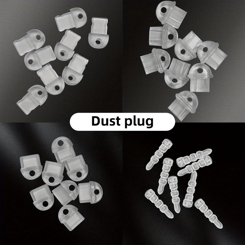 10 PCS For Iphone Black Mobile Phone Dust Plug Protective Caps Port Covers Decorative Accessories - Image 4