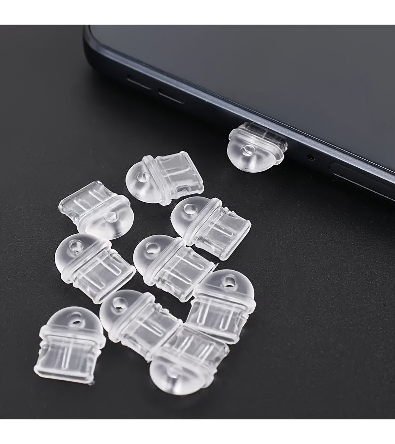 10 PCS For Iphone Black Mobile Phone Dust Plug Protective Caps Port Covers Decorative Accessories - Image 3