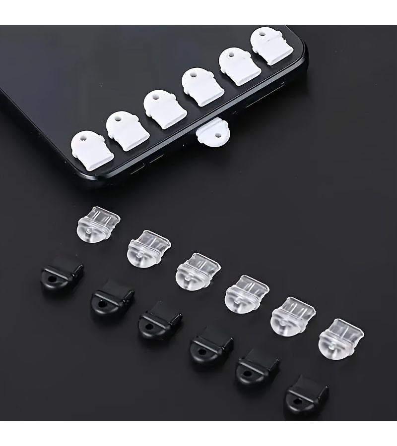 10 PCS For Iphone Black Mobile Phone Dust Plug Protective Caps Port Covers Decorative Accessories - Image 2