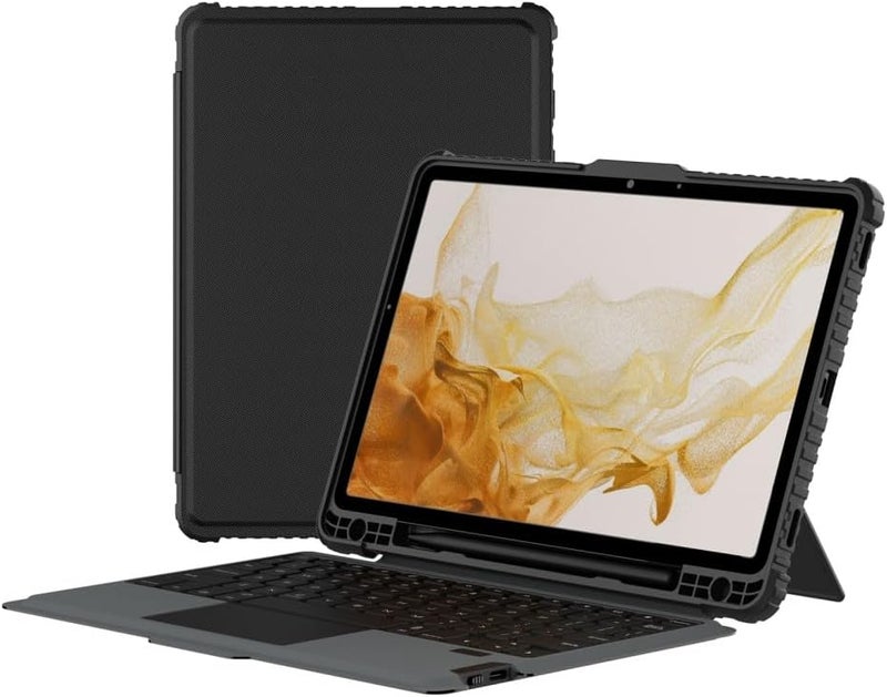 Nillkin Bumper Combo Keyboard Case Designed For Samsung Galaxy Tab S8/S8 5G, Pen Holder/Shockproof Cover/Stand/Trackpad And Removable Keyboard - Black - Image 1