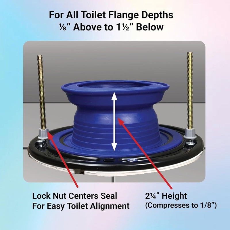 One-N-Done One N Done Toilet Flange Repair Kit - Toilet Kit For Low or Broken Toilet Flange. Toilet Wax Ring Replacement Kit W/Toilet Flange Extender Kit. No Wax Ring For Toilet Bowl Or Toilet Seal Required (1) - Image 3