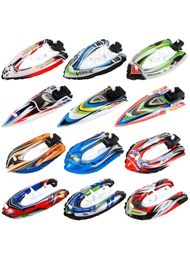 Nunkitoy Bath Toy,Wind Up Boat,12 Pack Assorted Bath Boat Toy,Yacht Speed Boat for Swimming Pool, Beaches and Tubs,Outdoor Water Toy for Kids - Image 1