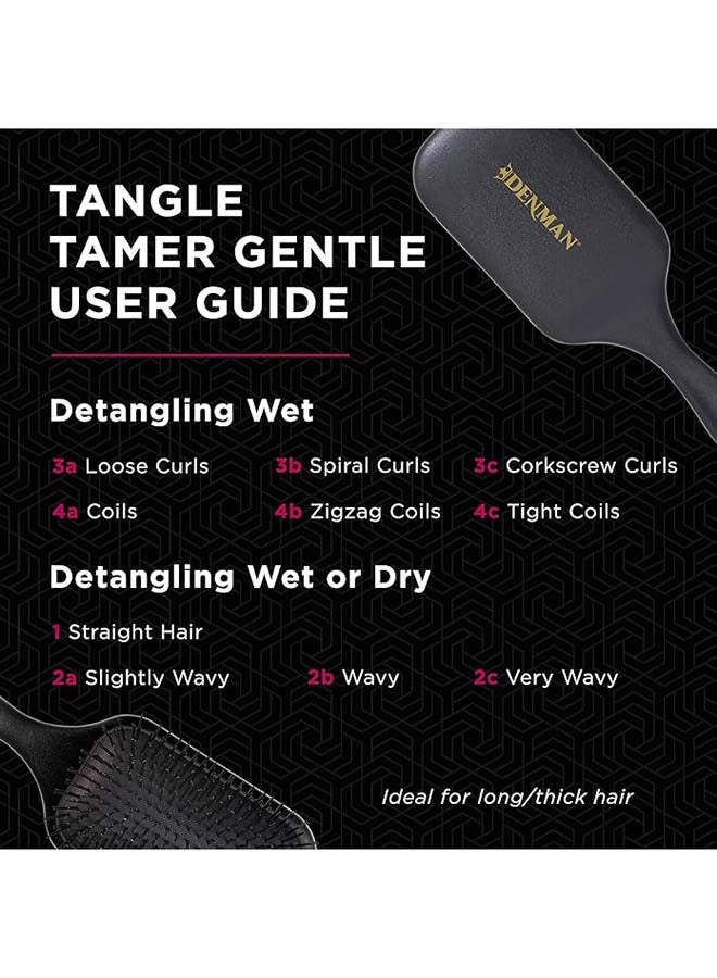 DENMAN Denman Tangle Tamer Ultra Black Detangling Paddle Brush For Curly Hair And Black Natural Hair, D90L - Image 5