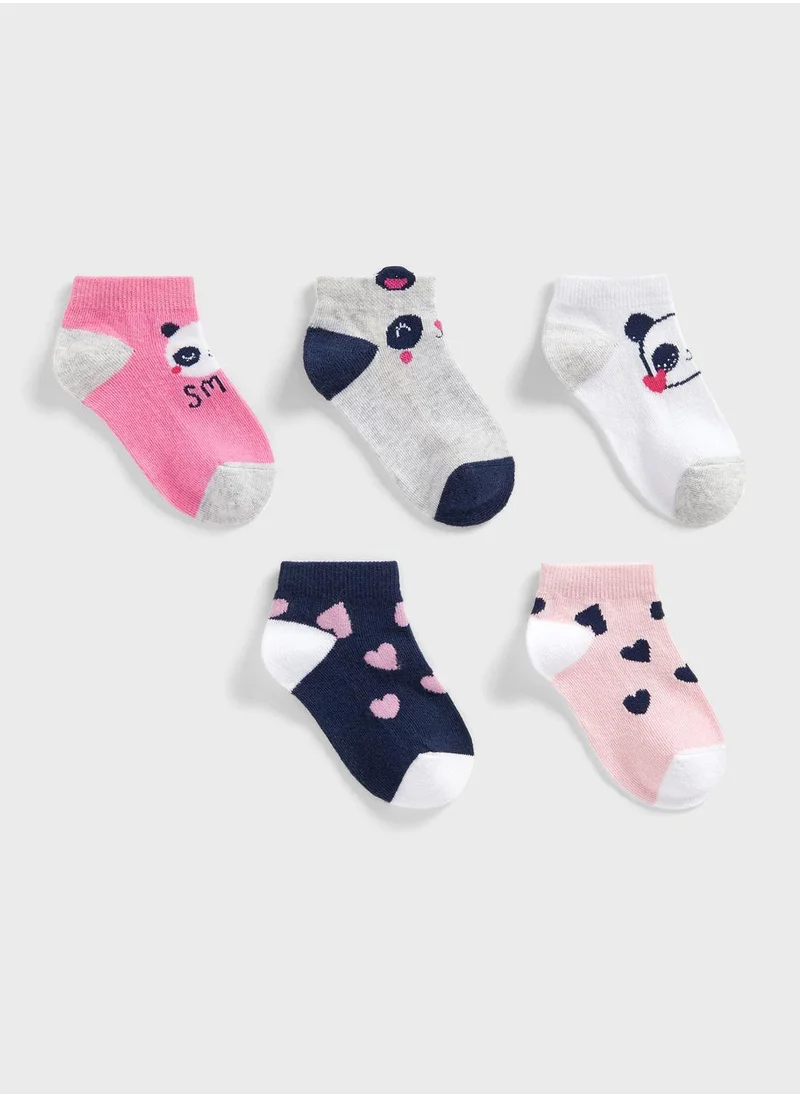 mothercare Panda Trainer Socks - 5 Pack