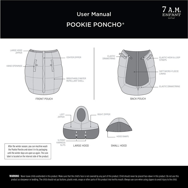 7 A.M. Enfant Pookie Poncho (Metallic Grey) - Image 4