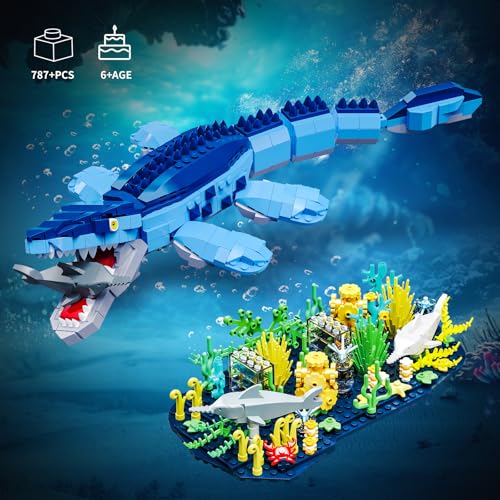 Mov stone Dinosaur World Mosasaurus Building Set Compatible with Lego Sets for Boys 814 Jurassic Ocean Building Birthday Gift Set for Boys Adults 787 Pcs - Image 5