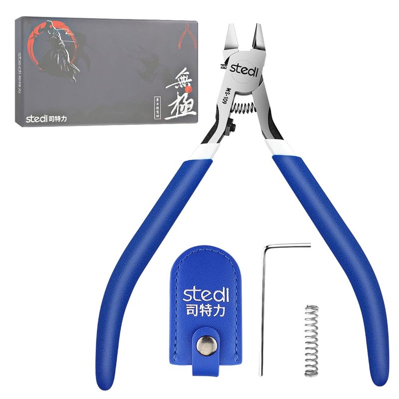 Stedi stedi 5-inch Model Nipper, with Ultra-Thin Single-Edge and Blade Case Plastic Model Tools for Gundam Repairing Plastic Model and Fixing, Blue, MS-109  - Image 1