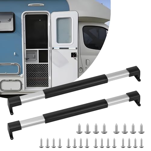 Donext 2PC RV Screen Door Handle Grab Bar RV Door Handle Grab Bar for Motorhome Camper Trailer Adjustable from 2158 Inch to 2858 Inch with NonSlip Grip Easy to Use - Image 1