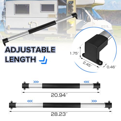 Donext 2PC RV Screen Door Handle Grab Bar RV Door Handle Grab Bar for Motorhome Camper Trailer Adjustable from 2158 Inch to 2858 Inch with NonSlip Grip Easy to Use - Image 3
