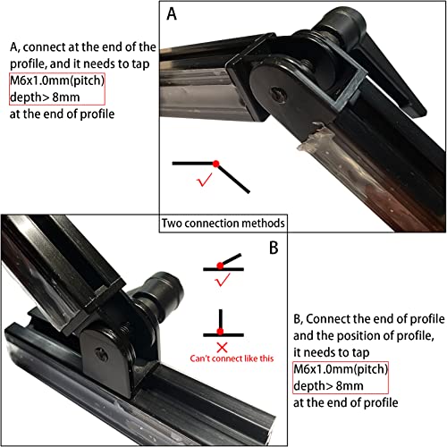 BLCCLOY 4 Sets Black 2020 Aluminum Extrusion Pivot Hinge Swivel Degree Angle Bracket with Handle for 20 Series 20/20 2040 V T Slot Extruded Aluminum Profile Hardware Connector - Image 5