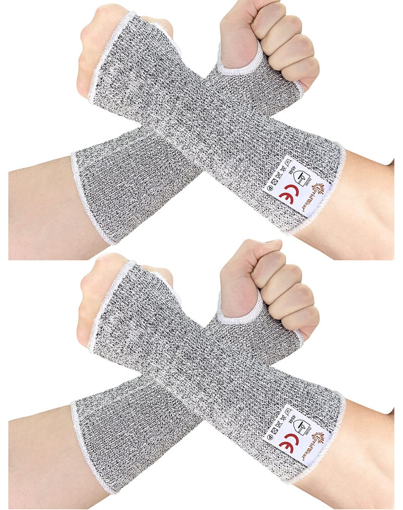 Evridwear Arm Protectors for Thin Skin and Bruising Cut Resistant Arm Sleeves Arm Guards Protective Sleeves for Men Women, 2 Pairs with Thumb Hole S/M - Image 1
