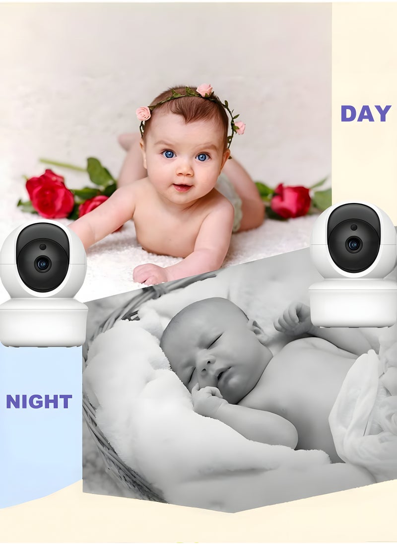 Generic - Baby Monitor with Cameras Audio Night 360° Video Wireless Security Camera for Baby Monitoring with 3000mAh Battery 5 Inch Screen Pan-Tilt-Zoom - Image 1