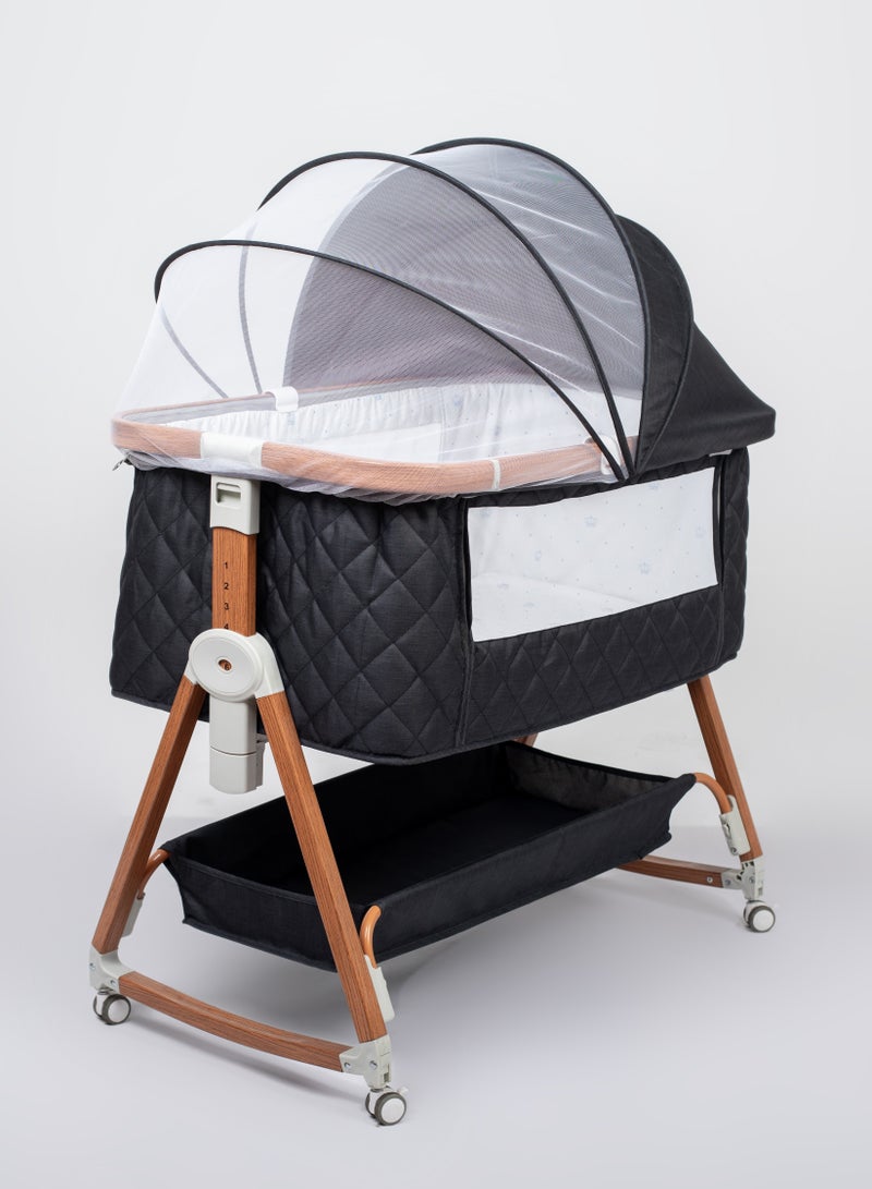 Babydream portable deluxe crib with 6 level adjustable height with mosquito net - Image 1